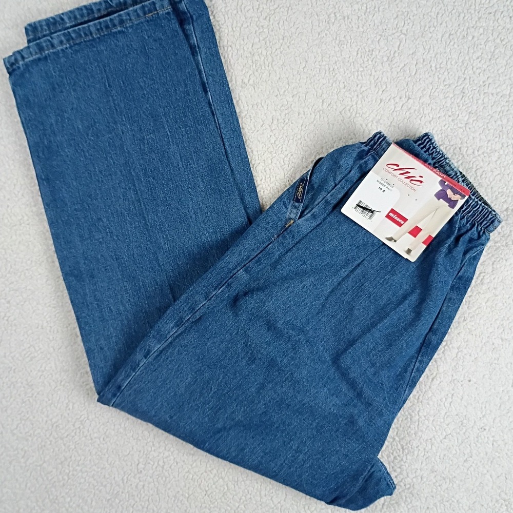 Chic Comfort Collection Pull On Denim Pants Women 10 A Blue Deadstock 101CR66DB
